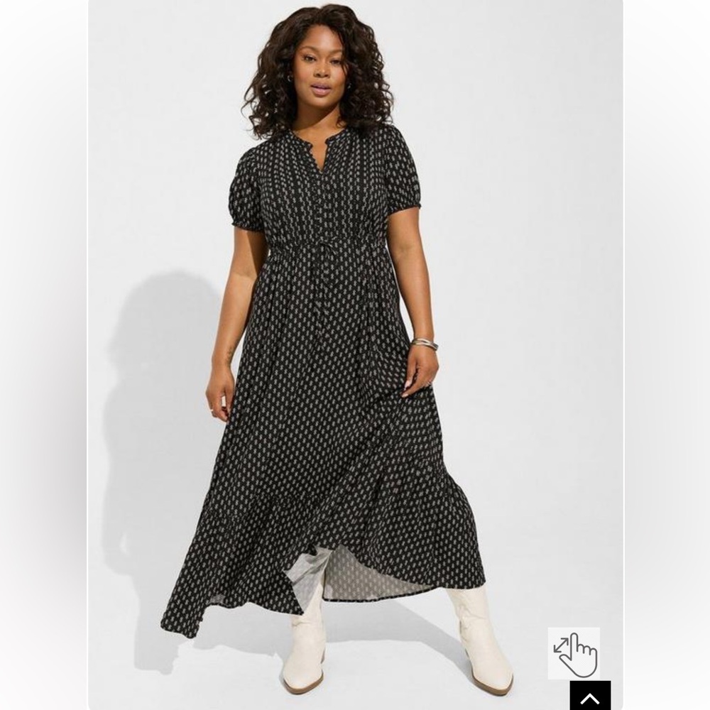 NWT Torrid Stretch Challis Pintuck Maxi Dress